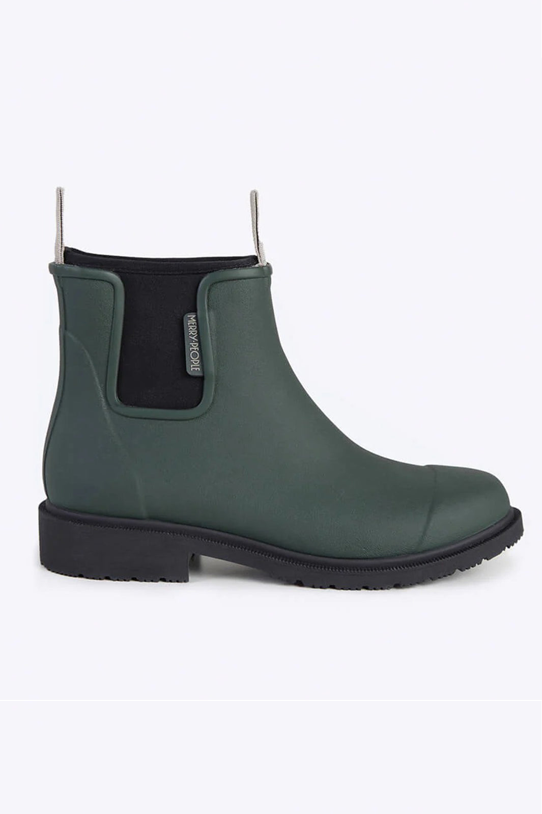 Merry People Bobbi Forest Green Short Wellington Boots, side view