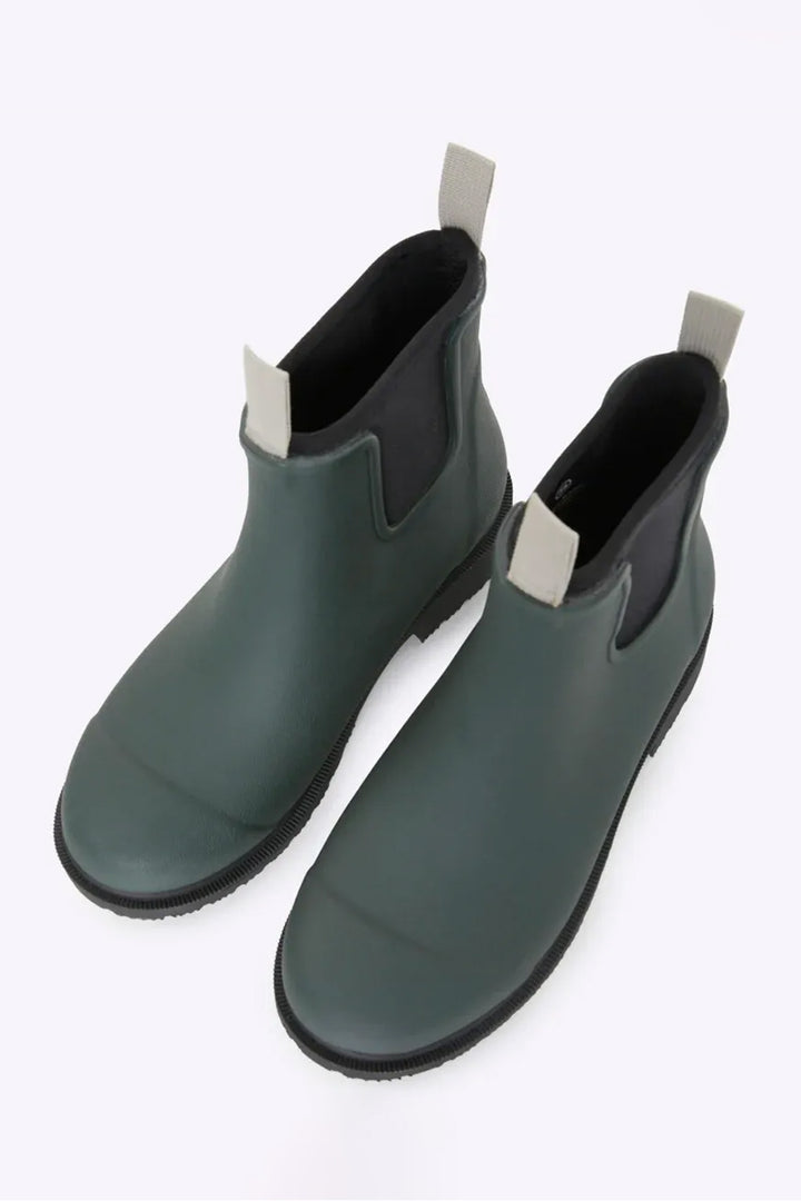 Merry People Bobbi Forest Green Short Wellington Boots, view from above