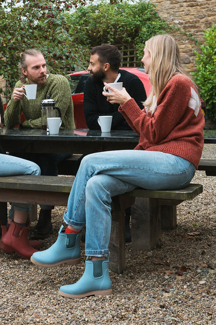 Merry People Bobbi Seafoam Blue Short Wellington Boots