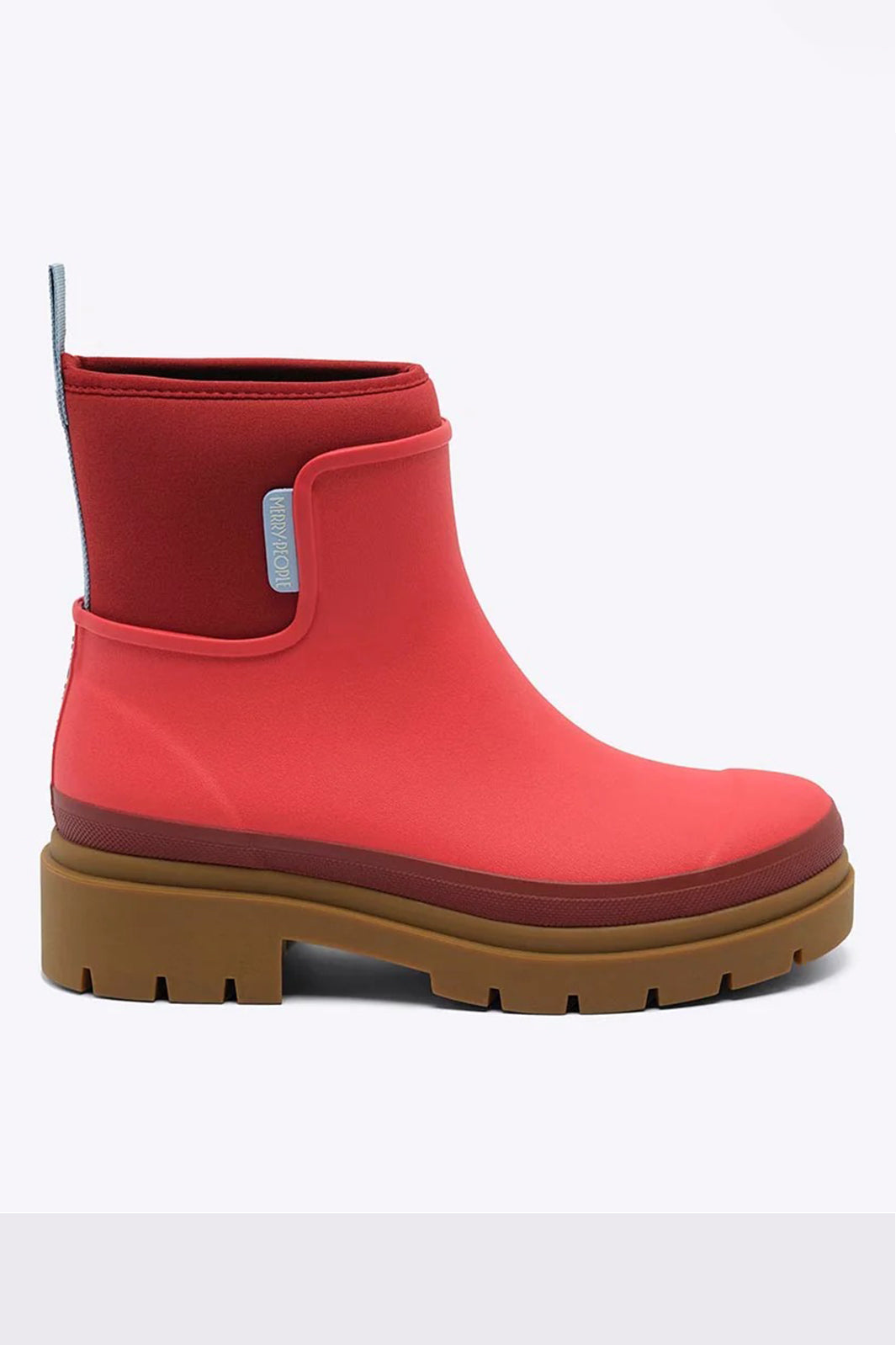 Merry People Tully Chilli Red Short Wellington Boots, side view