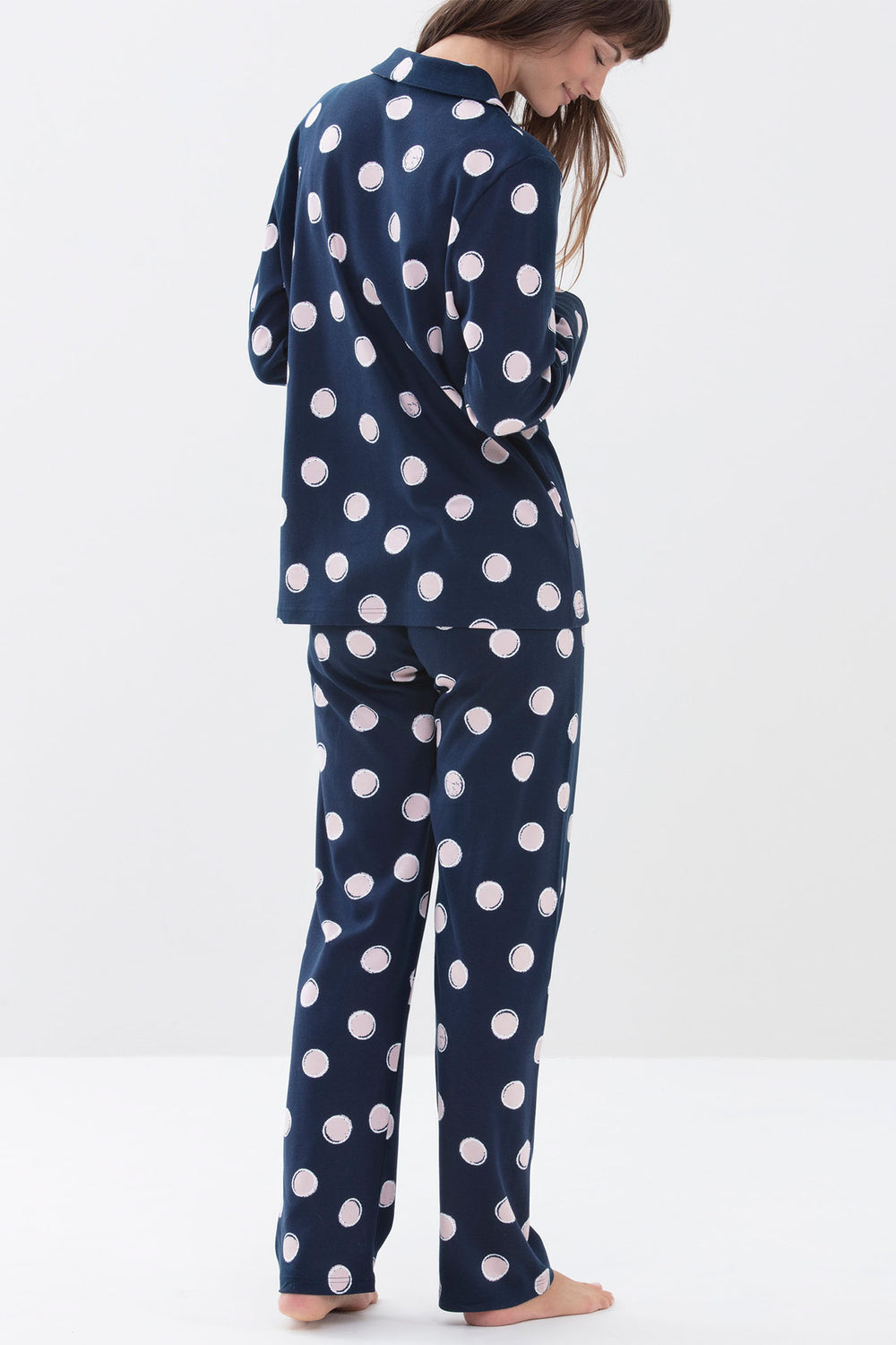 Mey 14063 408 Night Blue Spot Cotton Pyjamas - Shirley Allum Boutique
