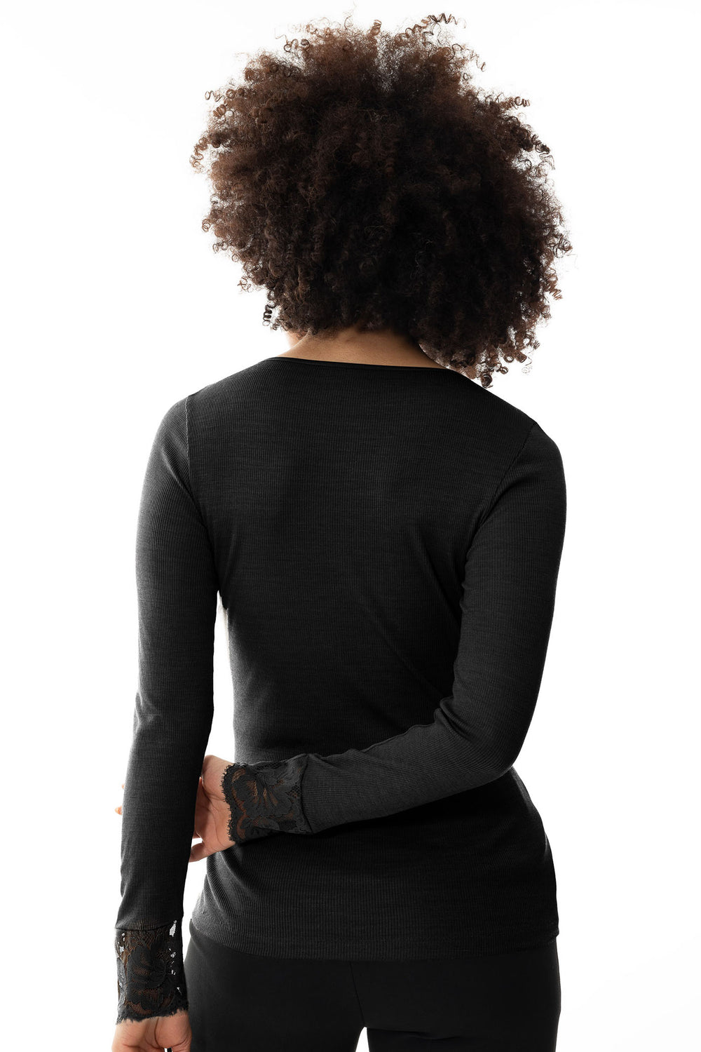 Mey 66015 003 Black Serie Wool Love Long Sleeve T-Shirt - Shirley Allum Boutique