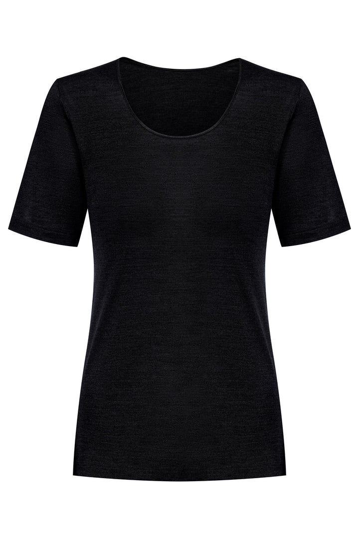 Black t-shirt on a white background