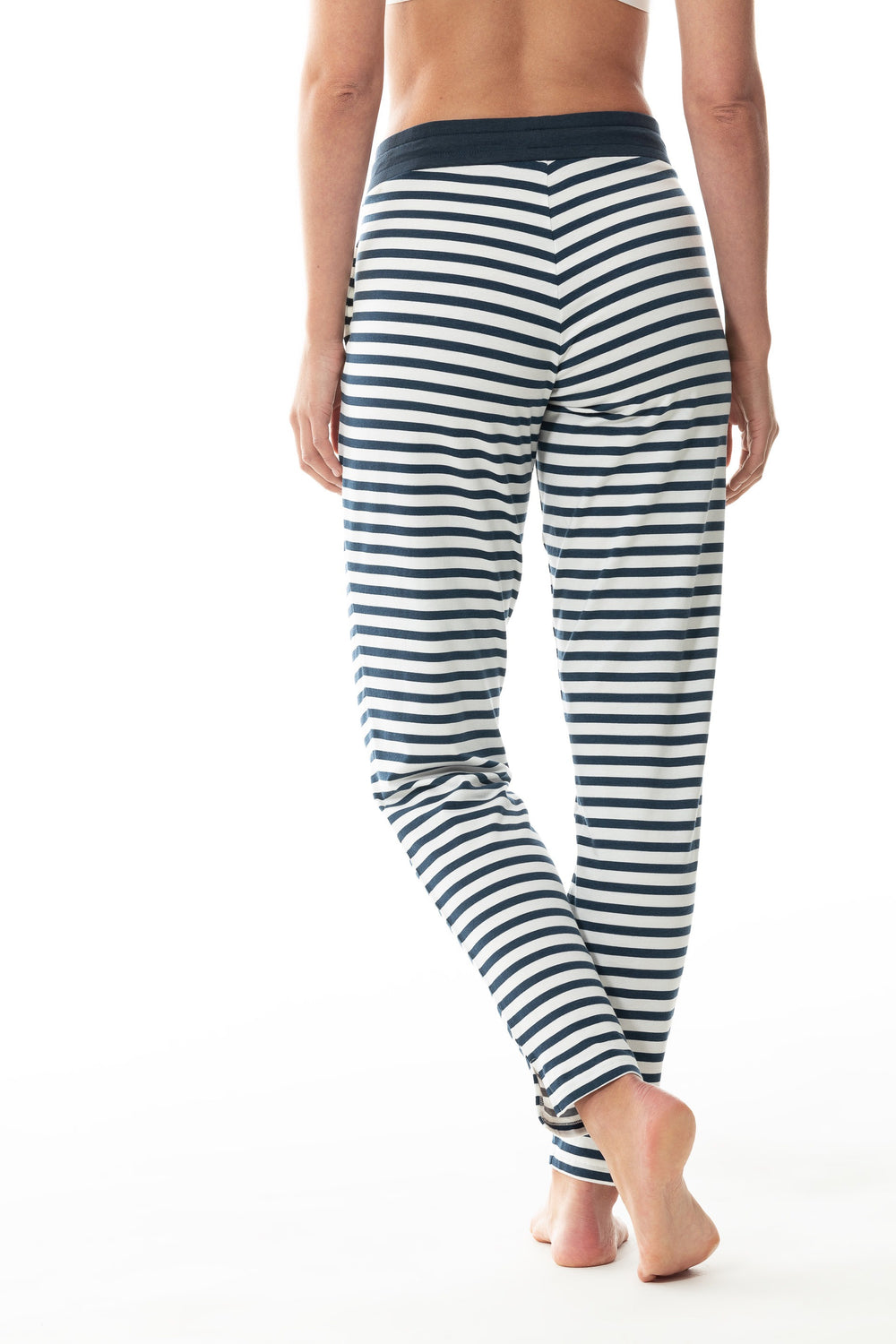 Mey deep shadow navy striped lounge bottoms at Shirley Allum