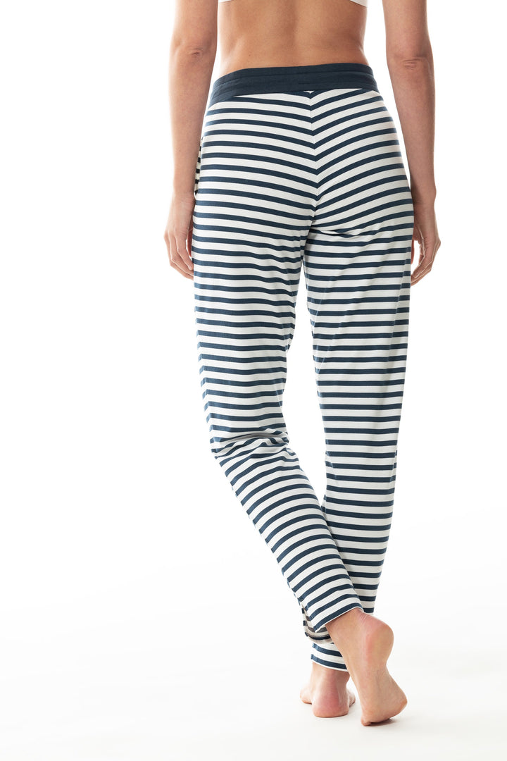 Mey deep shadow navy striped lounge bottoms at Shirley Allum