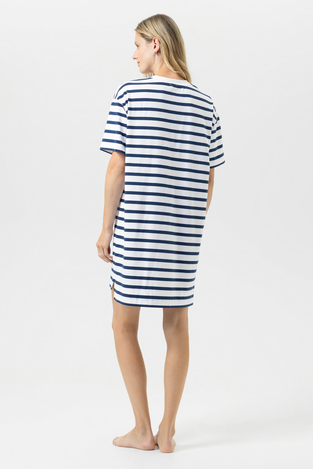 Mey navy striped short sleeved sleep shirt at Shirley Allum