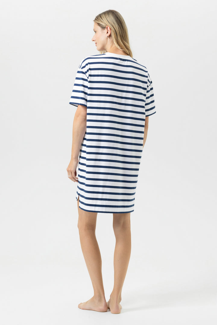 Mey navy striped short sleeved sleep shirt at Shirley Allum
