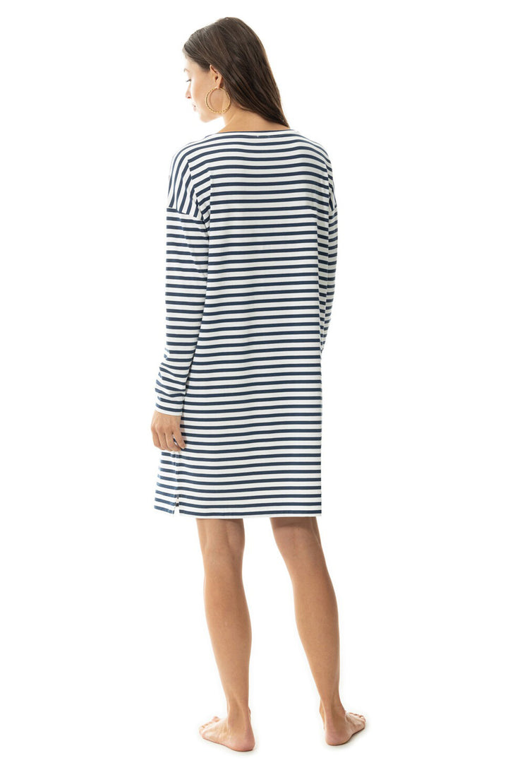 Mey Serie Cyra 17633 895 Deep Shadow Navy Stripe Long Sleeve Sleepshirt