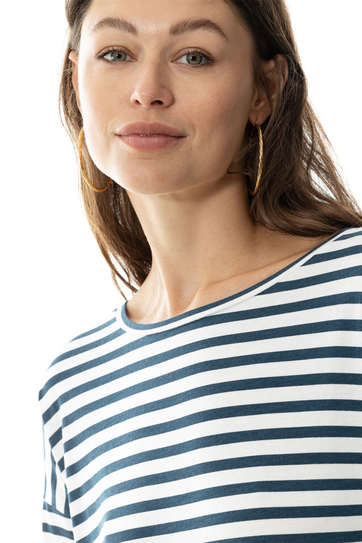 Mey Serie Cyra 17633 895 Deep Shadow Navy Stripe Long Sleeve Sleepshirt