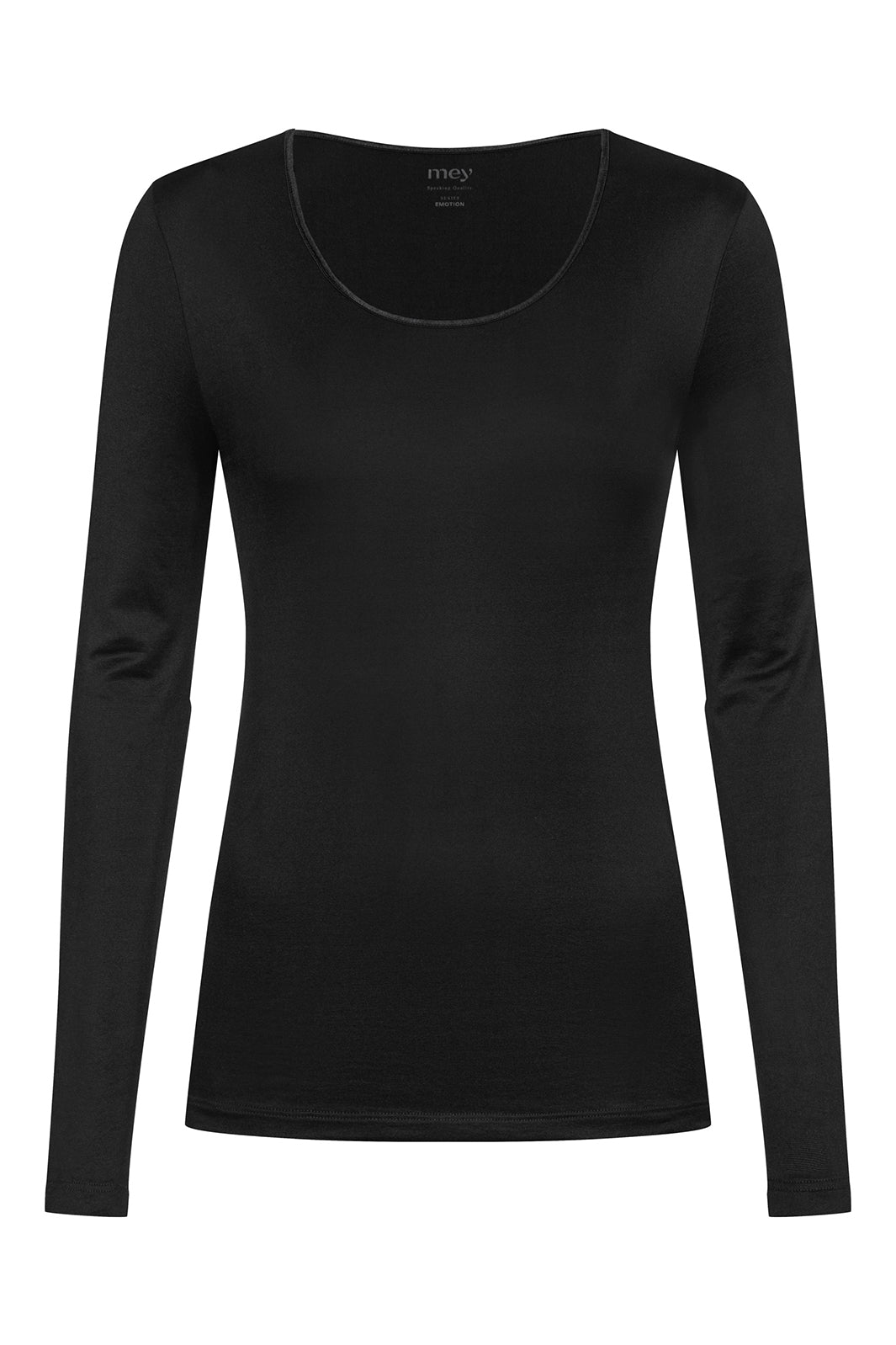 Black long-sleeve shirt on a white background