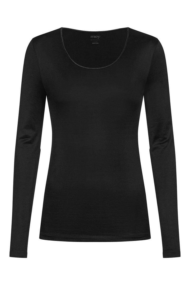 Black long-sleeve shirt on a white background