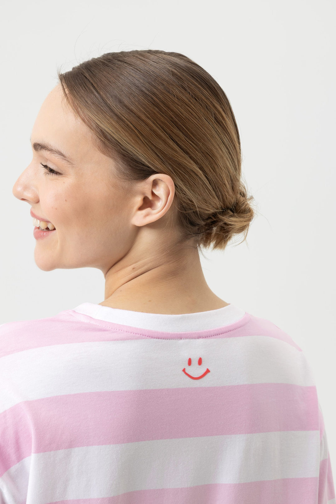 Mey soft pink striped long sleeved sleep shirt at Shirley Allum