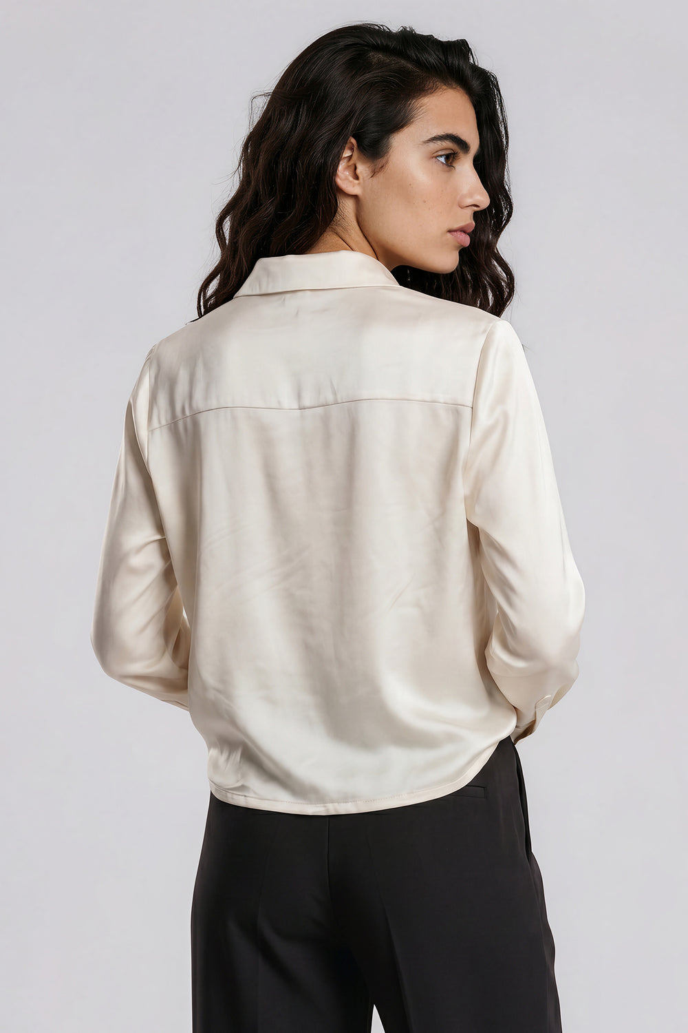Milano Italy Cream Blouse, detail