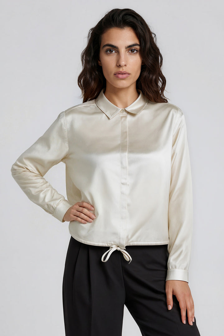 Milano Italy Cream Blouse, side