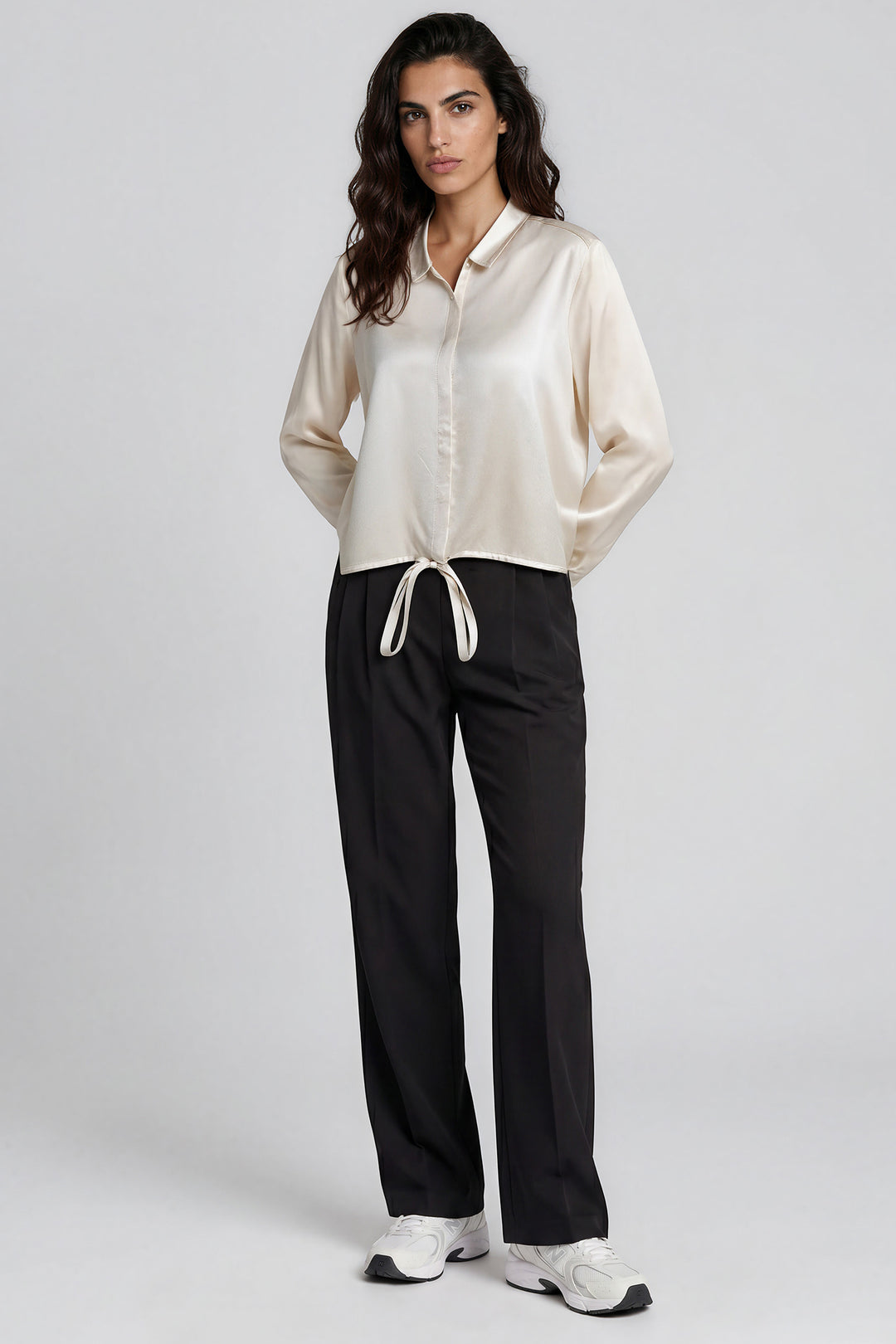 Milano Italy Cream Blouse, front