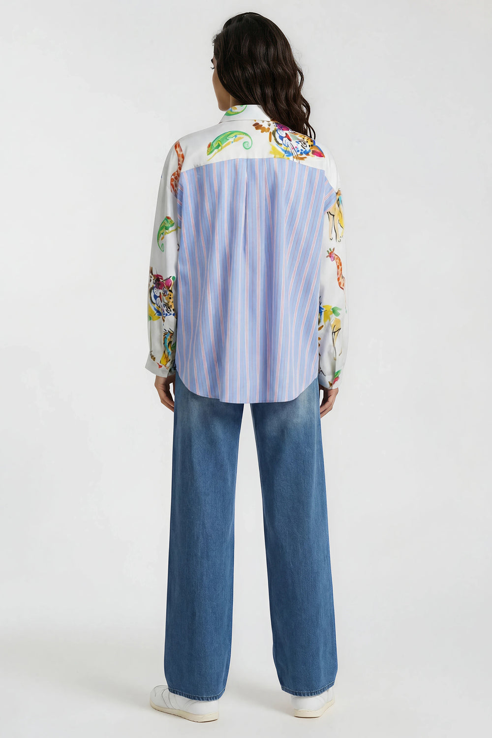 Milano Italy Cream Print Multicolour Blouse 63-2499-3732, detail