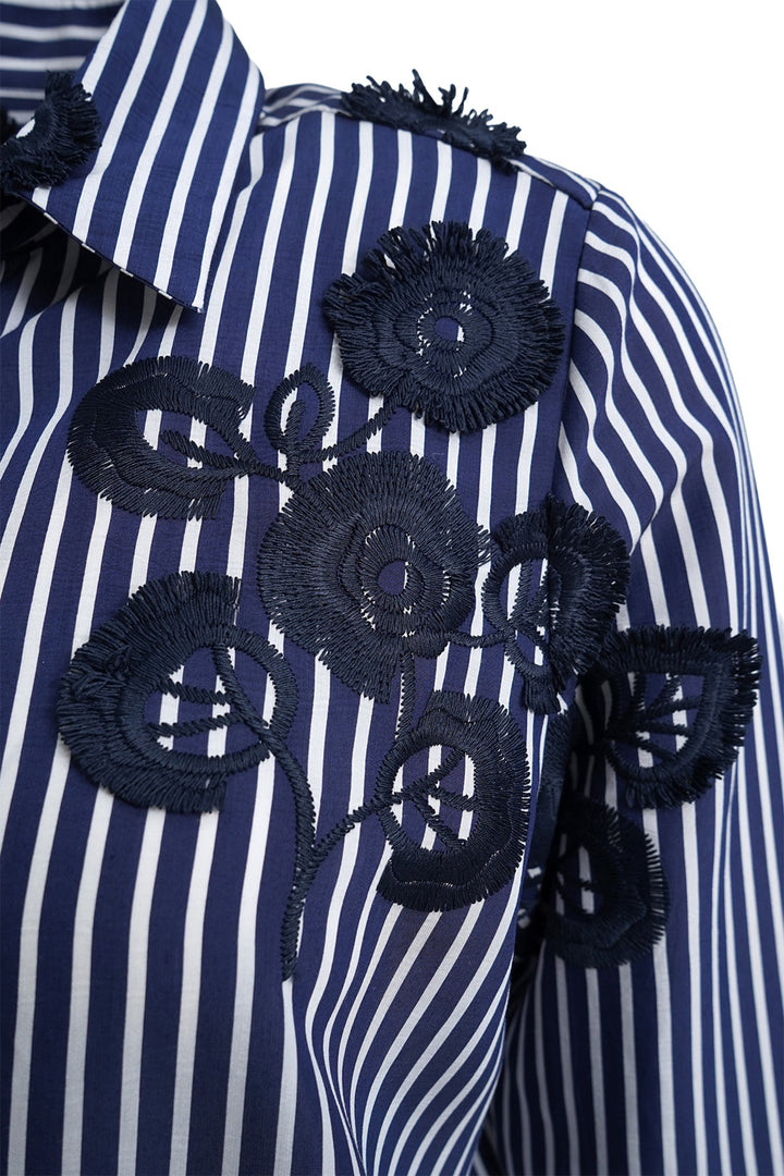 Milano Italy Navy Print Blouse, styled