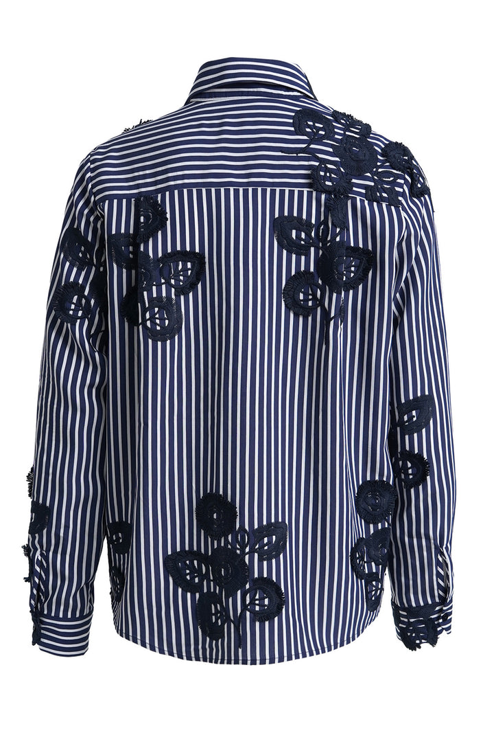 Milano Italy Navy Print Blouse, back