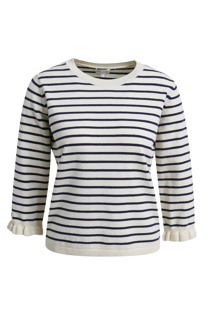 Milano Italy Navy Print Jumper, close-up
