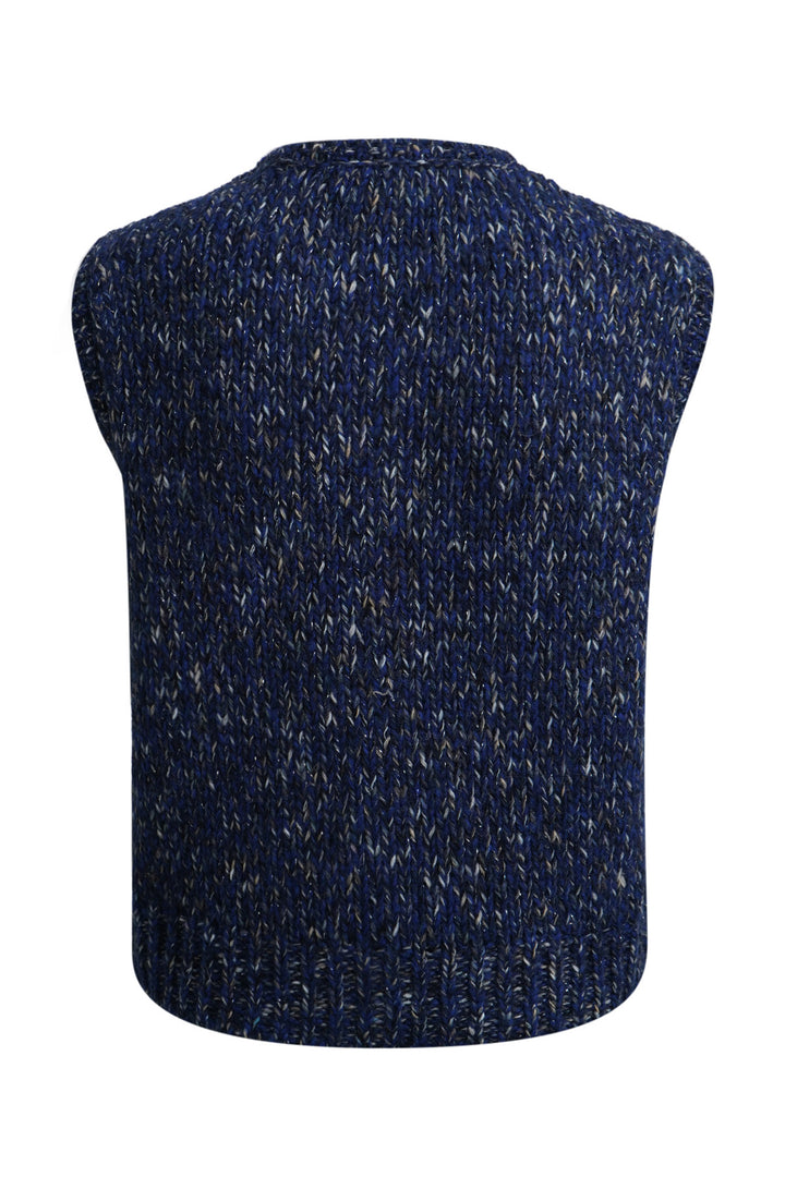 Milano Italy Navy Print Vest, detail