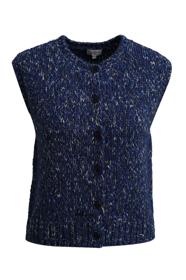 Milano Italy Navy Print Vest, front
