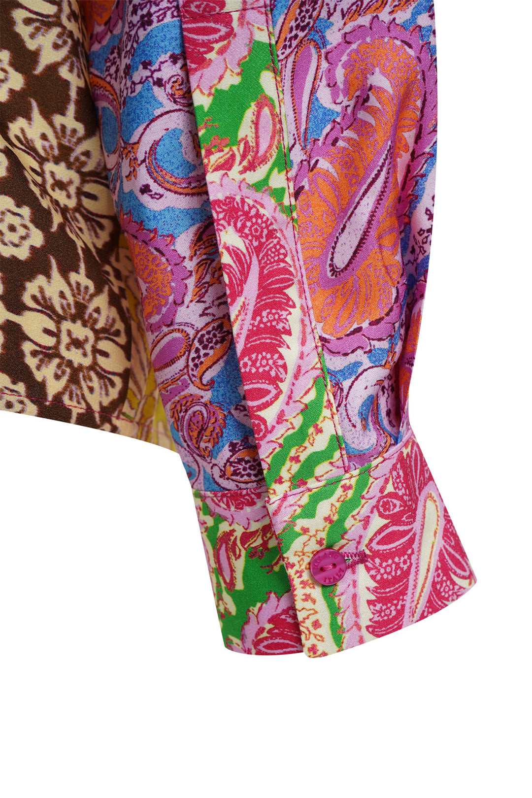 Milano Italy Pink Print Multicolour Blouse 63-6550-3655, styled
