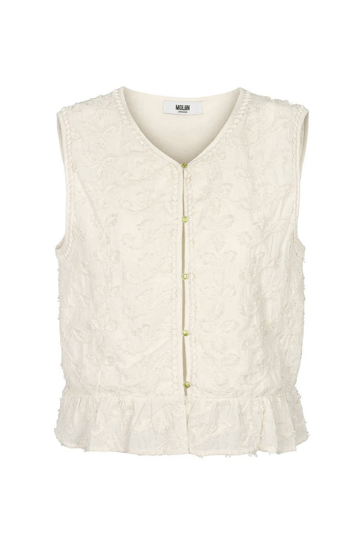 Moliin Copenhagen Ditte Cloud Dancer Cream Vest Top 2611098