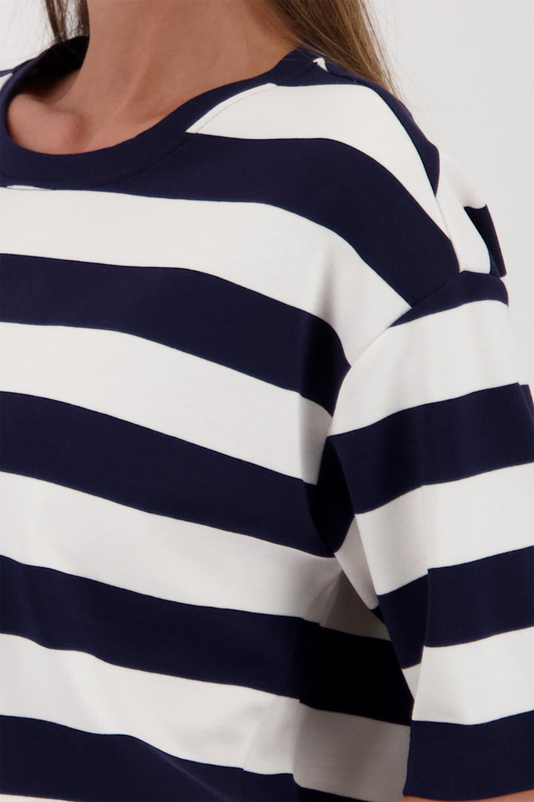 Monari 410180 756 Marine Navy White Stripe Sweatshirt