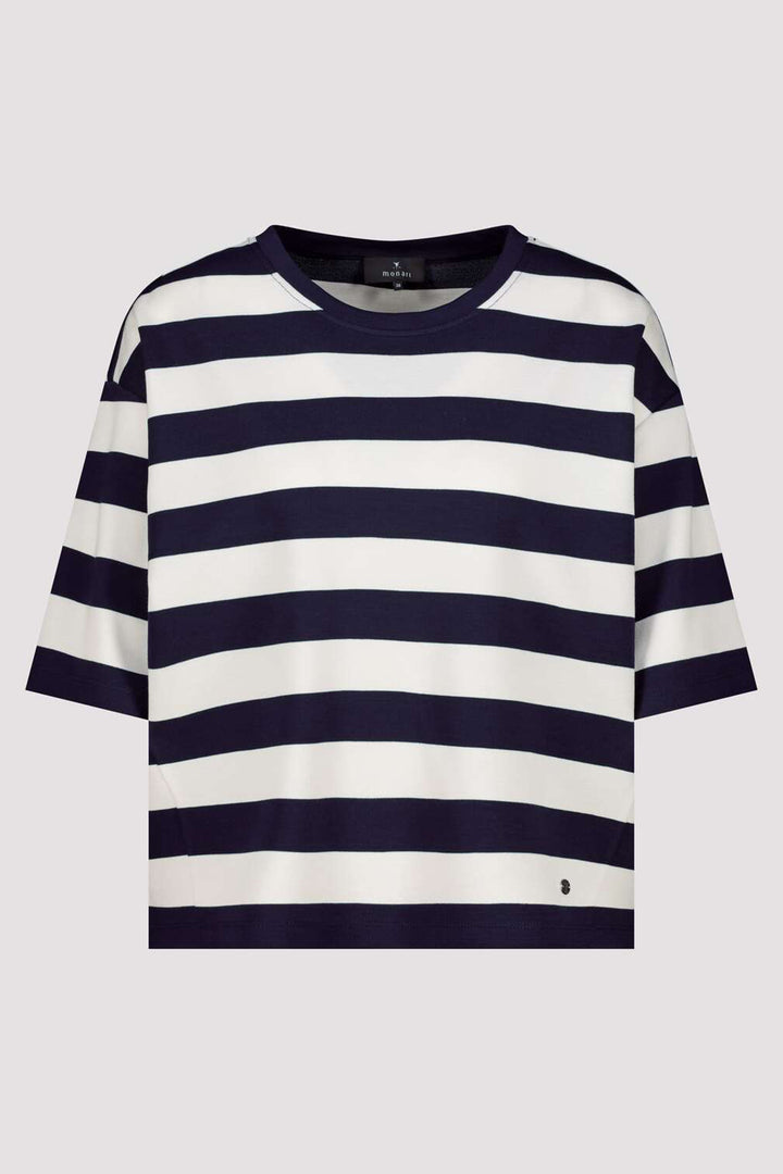 Monari 410180 756 Marine Navy White Stripe Sweatshirt