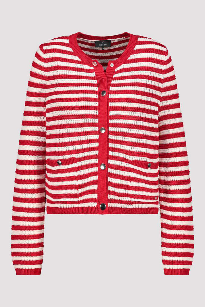 Monari 410216 351 Red Chilli Pepper Stripe Cardigan