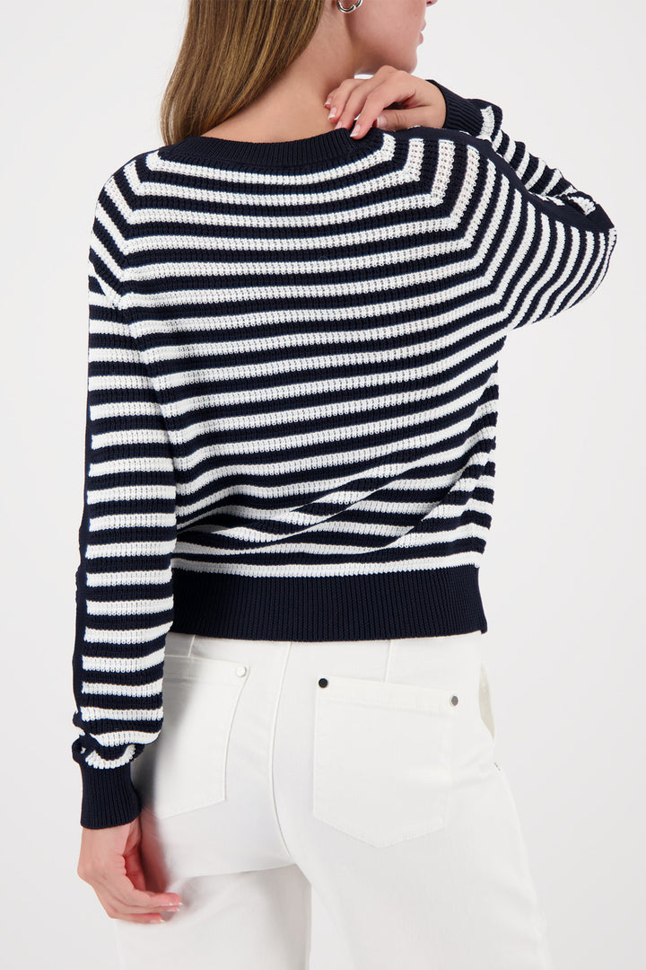 Monari 410217 756 Marine Navy Blue Stripe Jumper