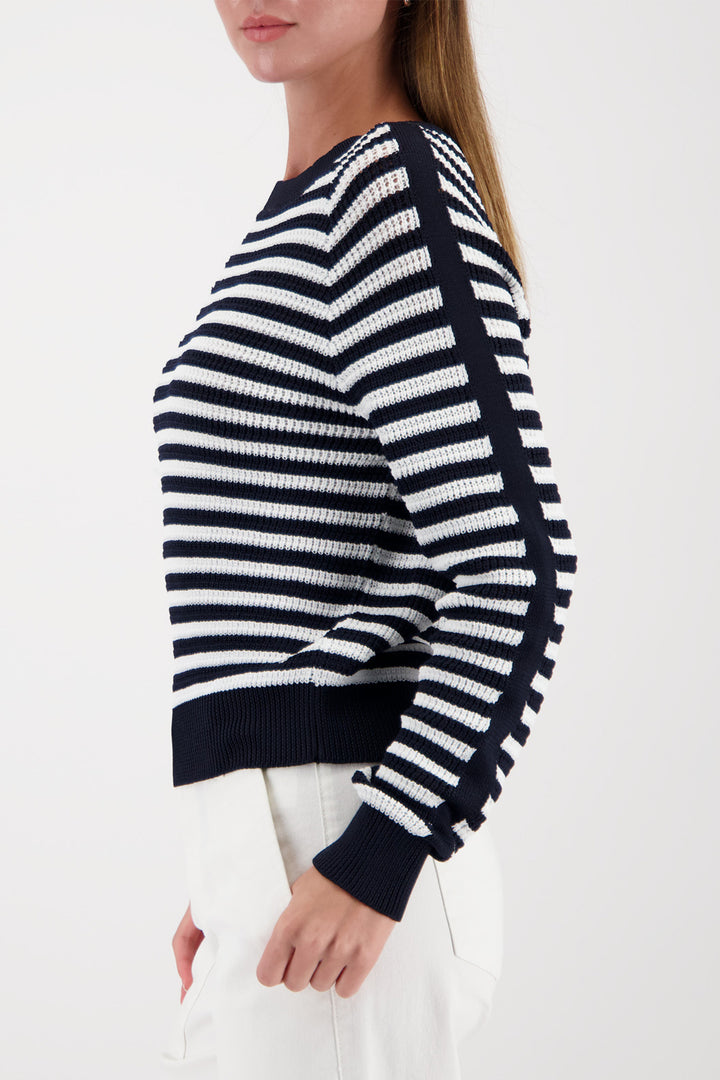 Monari 410217 756 Marine Navy Blue Stripe Jumper