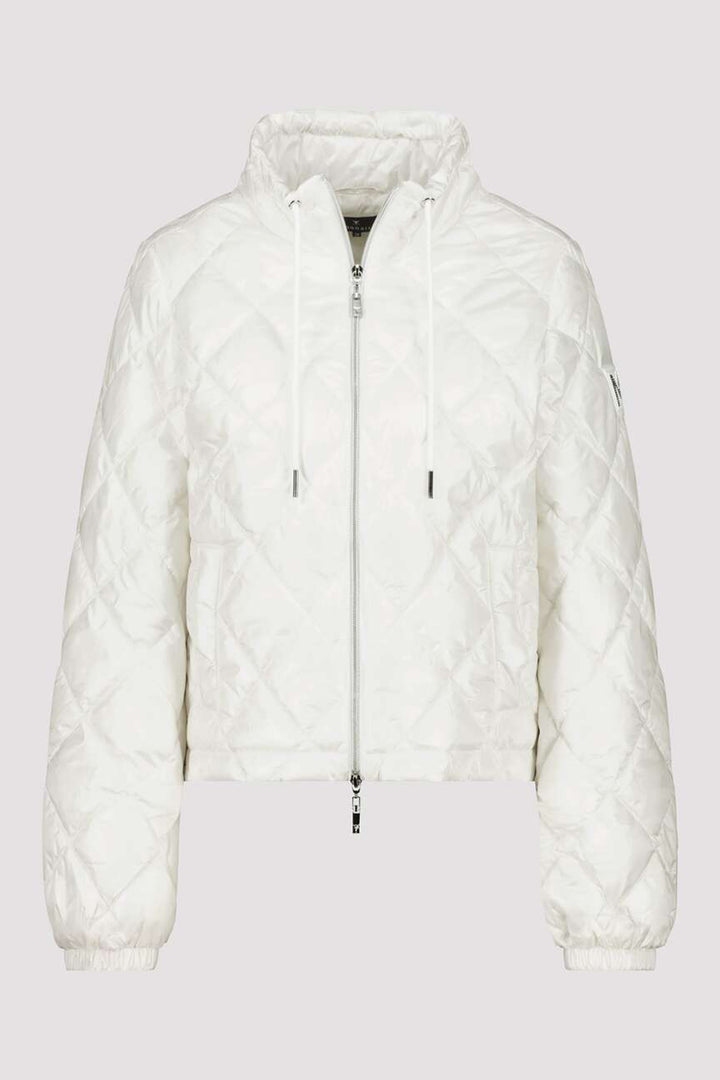 Monari 410351 102 Off-White Quilted Jacket With Stand Up Collar