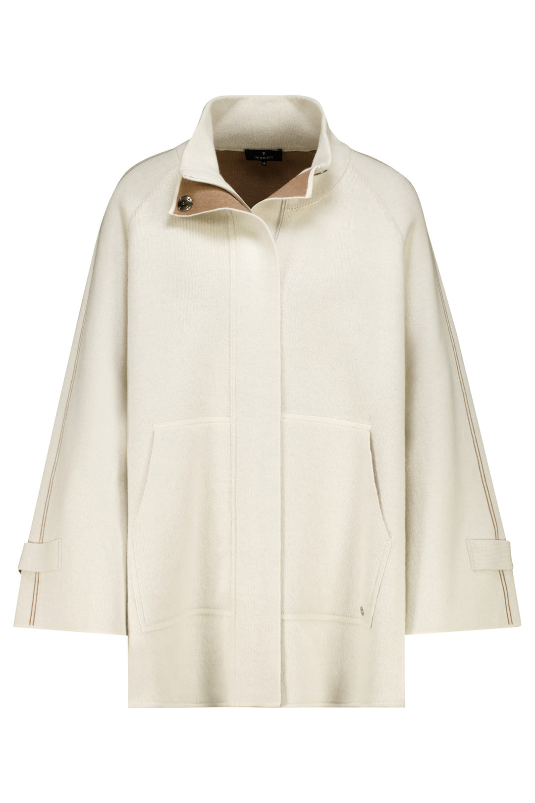 Monari Antique White Jacket 809951, worn open over a jumper, styled view