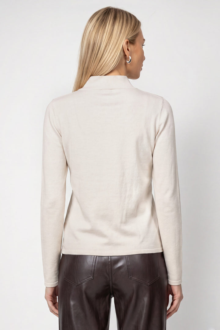 Monari Antique White Jumper 809973, back view of the fine knit jumper