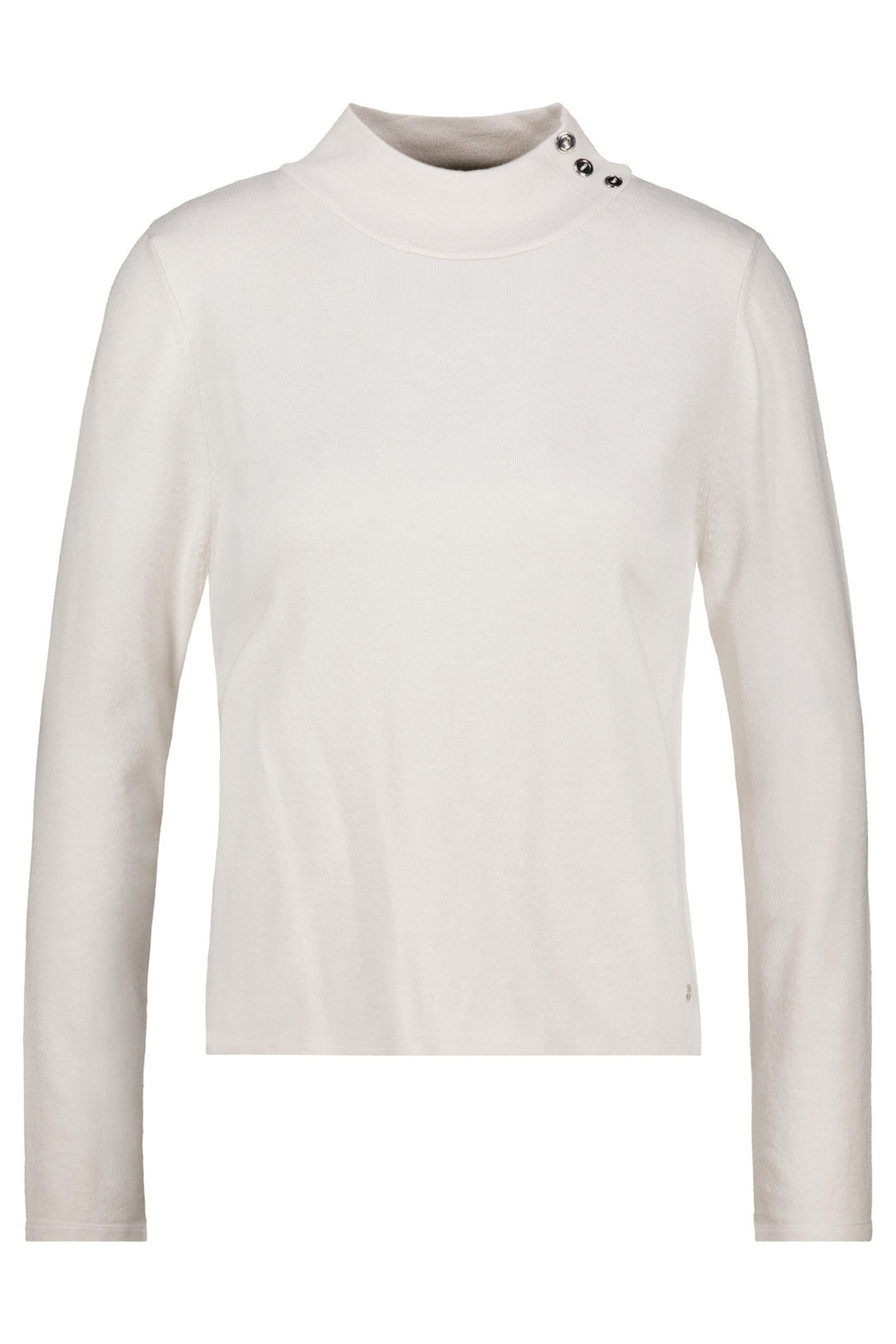 Monari Antique White Jumper 809973, worn styled view under a tailored jacket