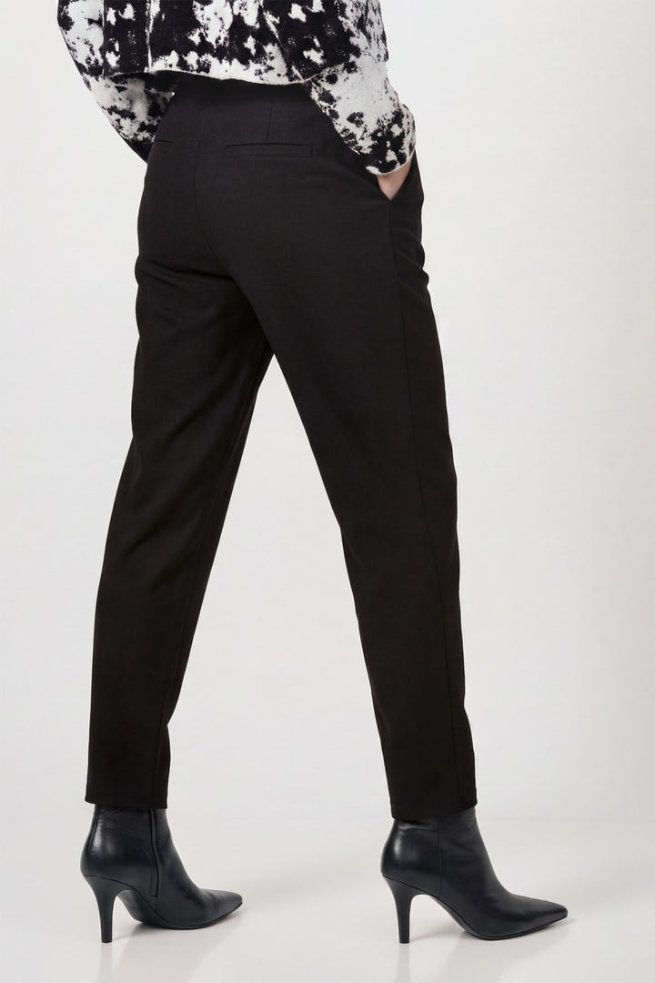 Monari Black Trousers 810036, back view of the black tapered trousers