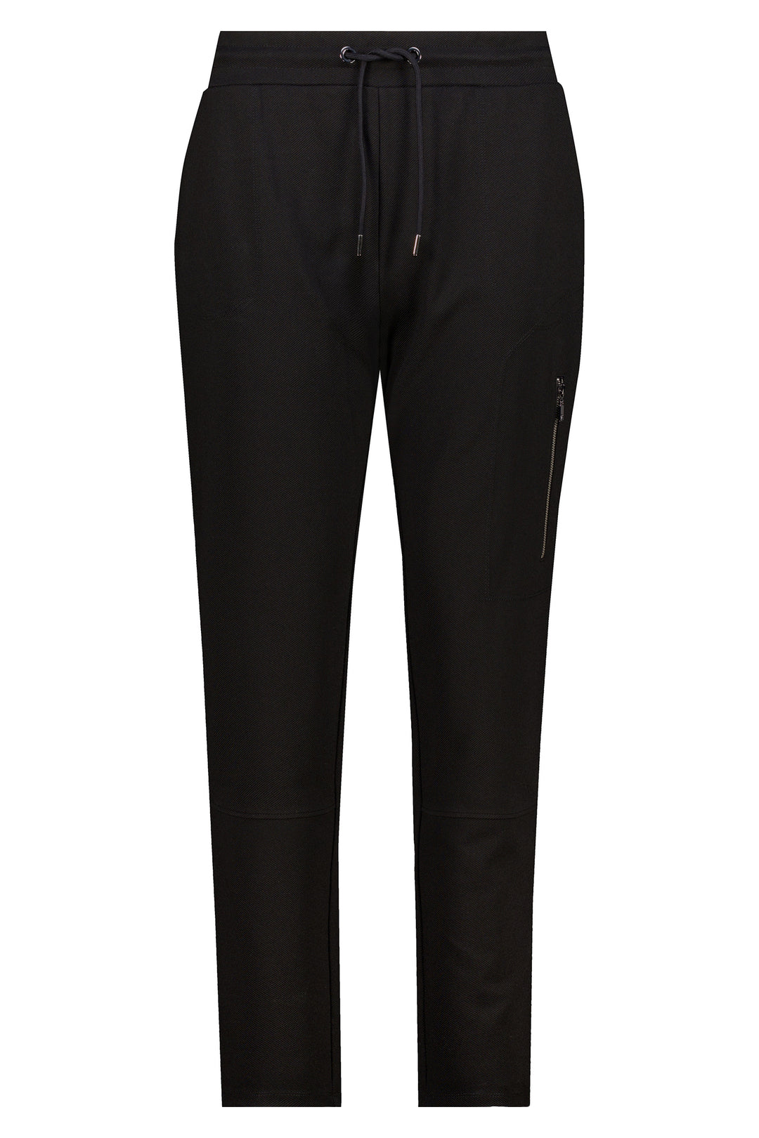 Monari Black Trousers 810036, worn styled view with a jumper and ankle boots