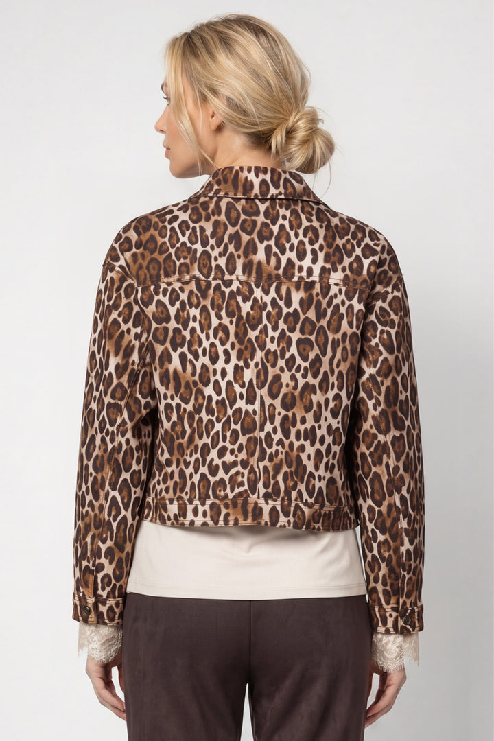 Monari Hazel Pattern Multicolor Jacket 809875, back view of the hazel leopard print jacket