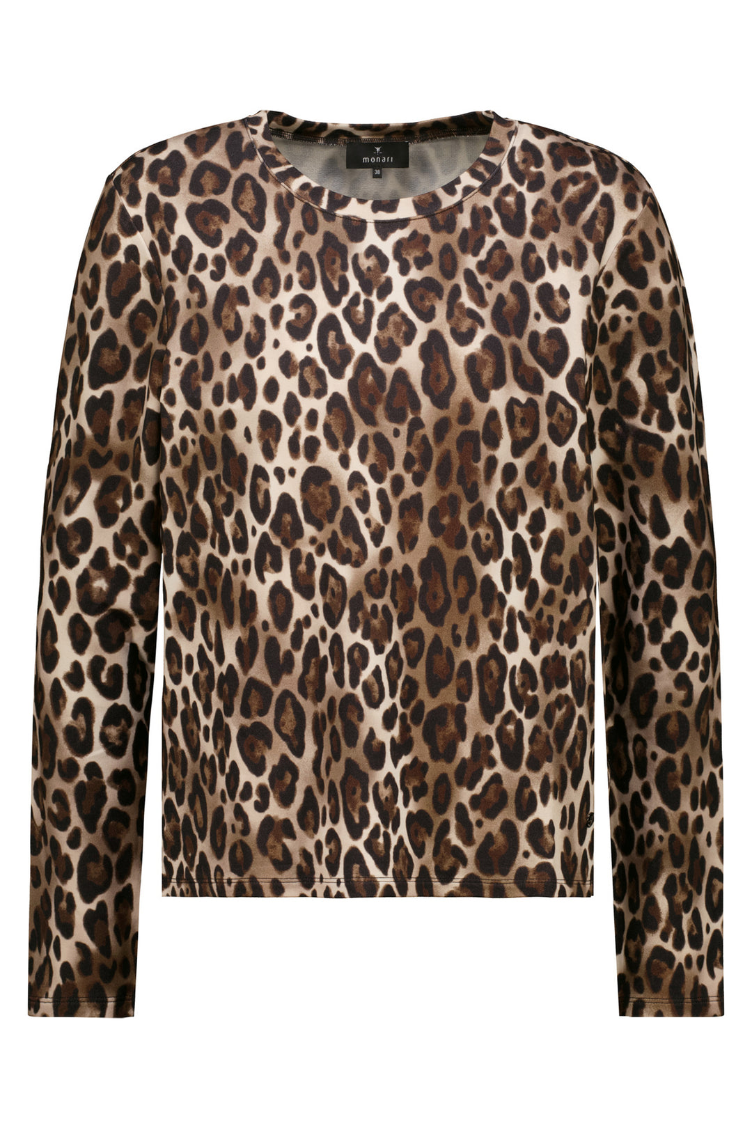 Monari Hazel Pattern Multicolor T-Shirt 809869, worn under the matching leopard jacket