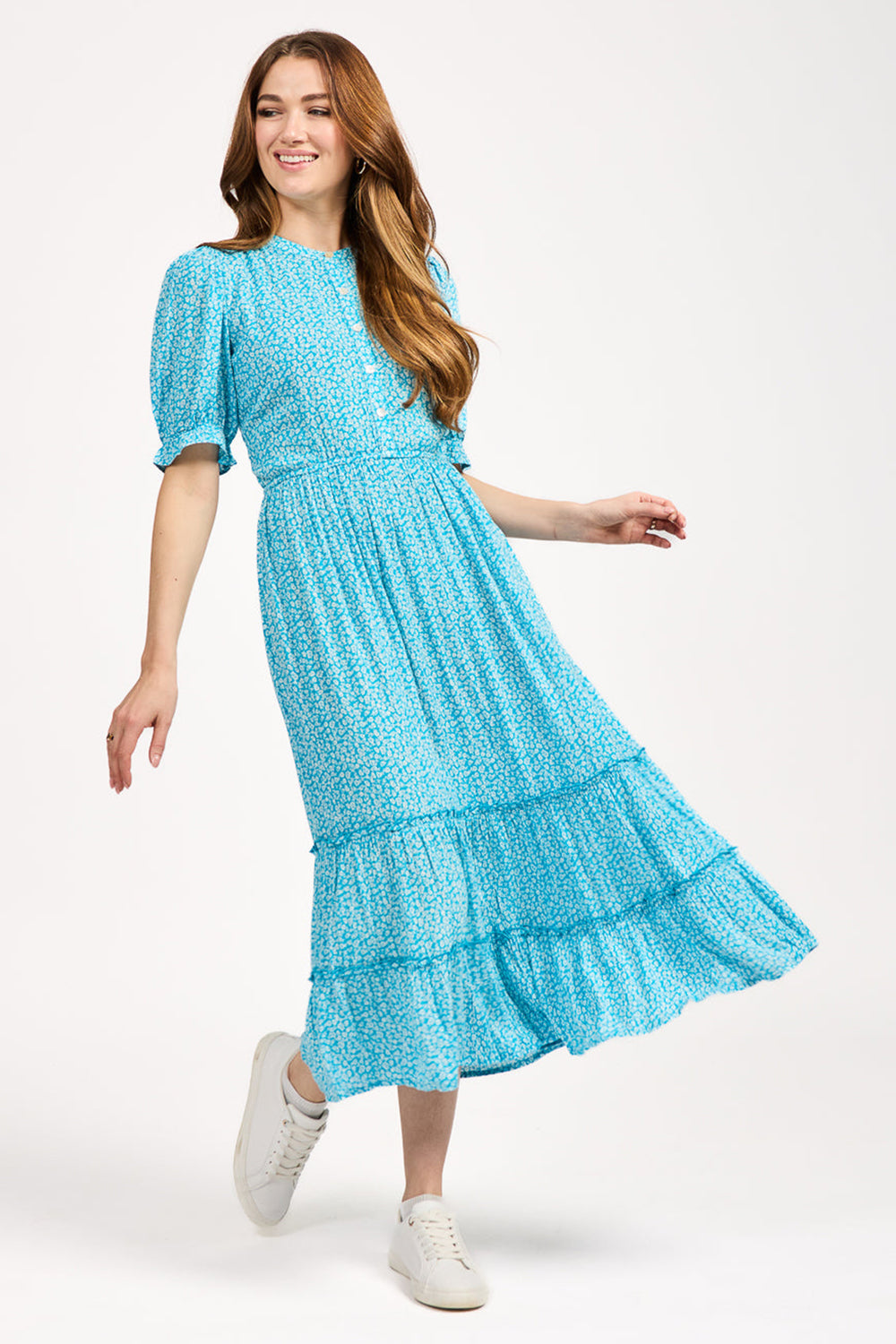 Mudflower Dress Blue Ditsy Print SU-25MF-592 - Shirley Allum Boutique