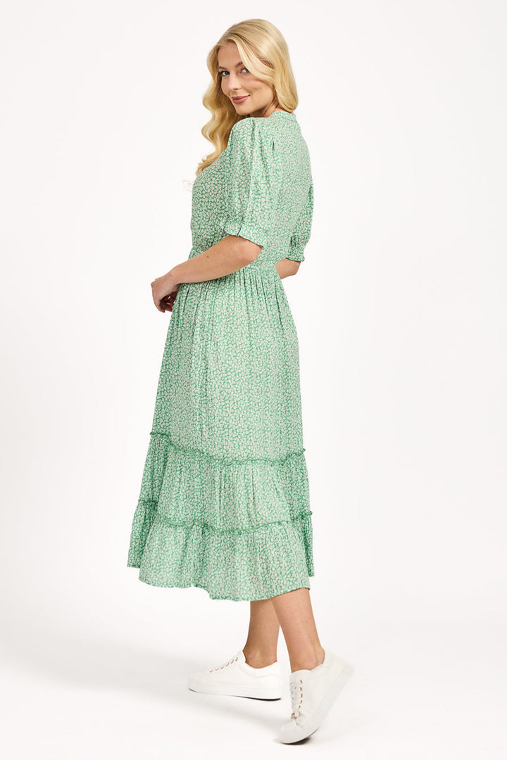 Mudflower Dress Green Ditsy Print SU-25MF-592 - Shirley Allum Boutique