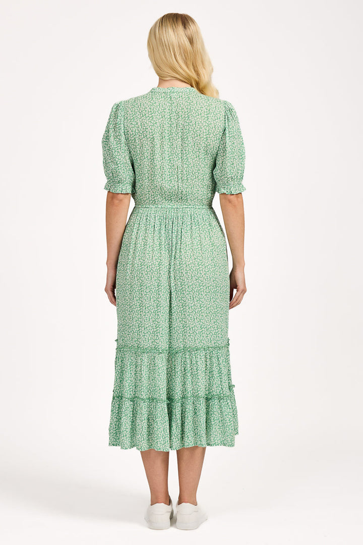 Mudflower Dress Green Ditsy Print SU-25MF-592 - Shirley Allum Boutique