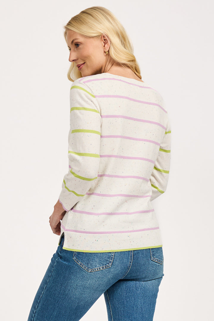 Mudflower Jumper Striped Nep Lilac Lime SU-25MF-576 - Shirley Allum Boutique