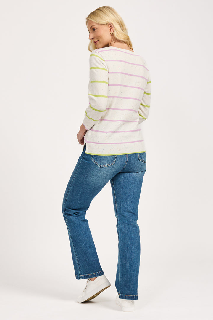 Mudflower Jumper Striped Nep Lilac Lime SU-25MF-576 - Shirley Allum Boutique