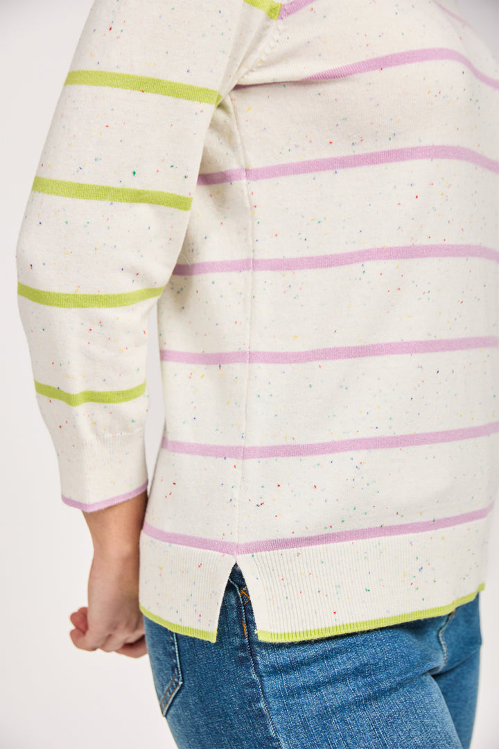 Mudflower Jumper Striped Nep Lilac Lime SU-25MF-576 - Shirley Allum Boutique