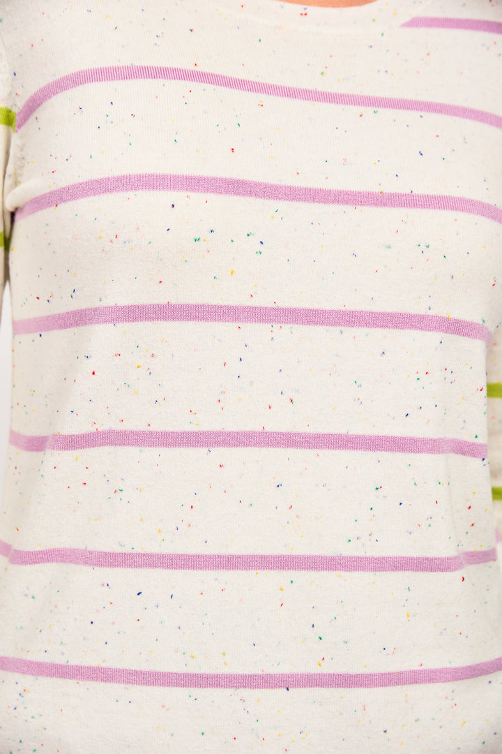 Mudflower Jumper Striped Nep Lilac Lime SU-25MF-576 - Shirley Allum Boutique