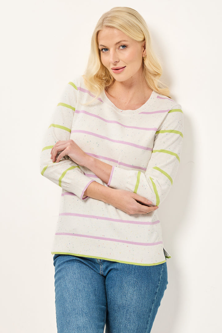 Mudflower Jumper Striped Nep Lilac Lime SU-25MF-576 - Shirley Allum Boutique