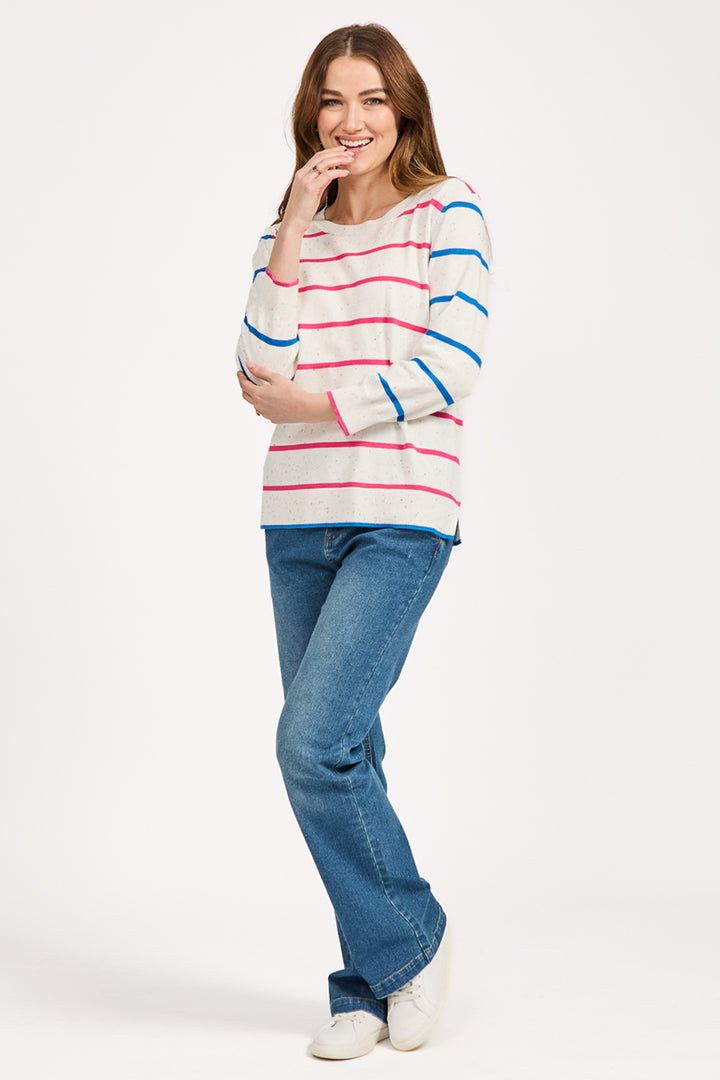 Mudflower Jumper Striped Nep Pink Blue SU-25MF-576 - Shirley Allum Boutique