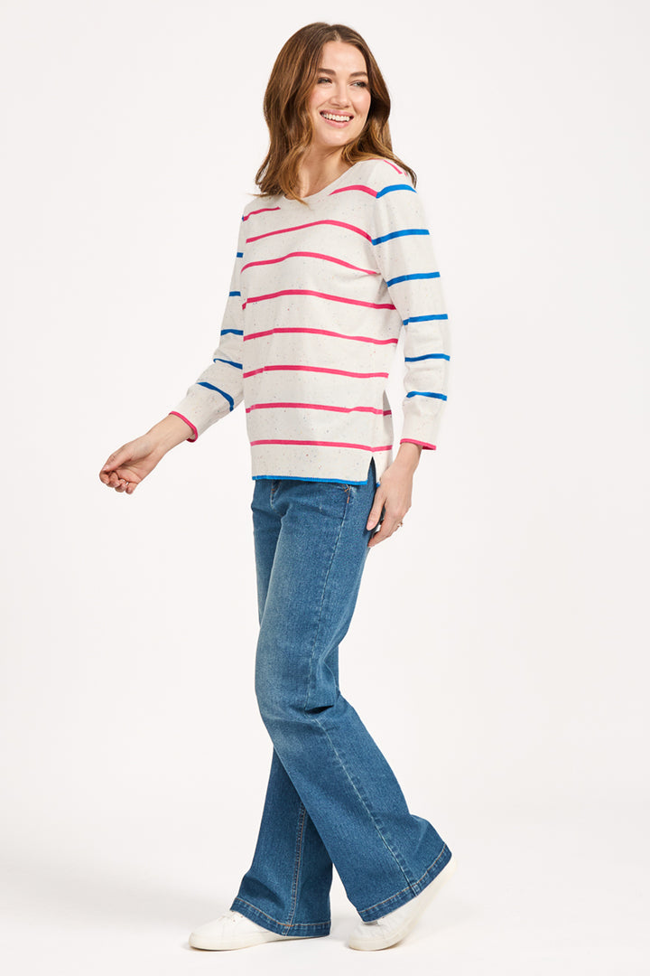 Mudflower Jumper Striped Nep Pink Blue SU-25MF-576 - Shirley Allum Boutique